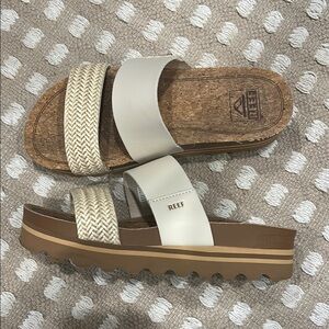 Reef Women's White and Brown Sandals